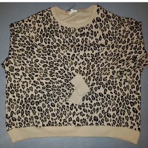 Oversized leopard print sweater
